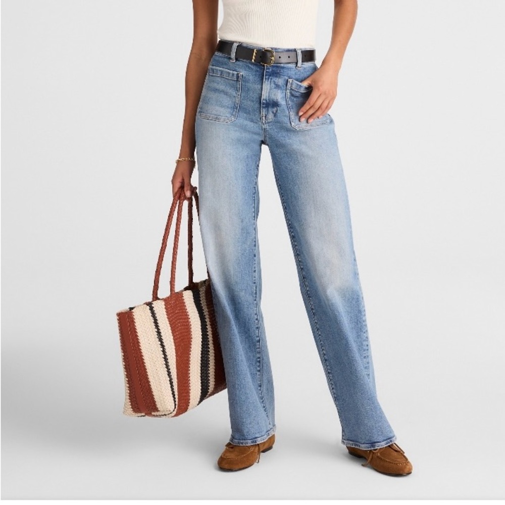 Madewell Emmett Wide-Leg Full Length Jean: Patch Pocket Edition